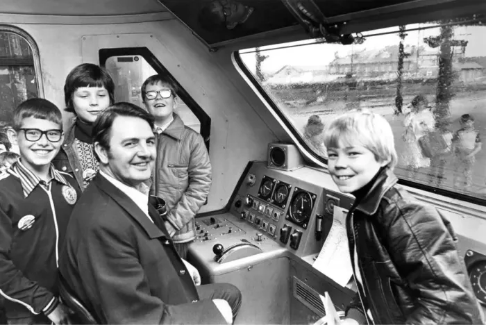 Framed Print : Inter-City 125 High Speed train driver George Goodair shows our Fix It kids the controls Framed Print : Inter-City 125 High Speed train driver George Goodair shows our Fix It kids the controls