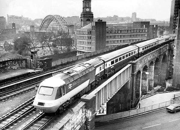 The Inter-City 125 from Kings Cross to Edinburgh has just left Newcastle Central Station