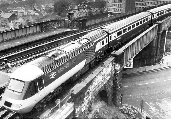 An Inter-City 125 leaving Newcastle Central Station on 20th March 1978