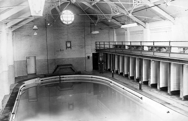 Interior of the baths at Widnes. 30th October 1958