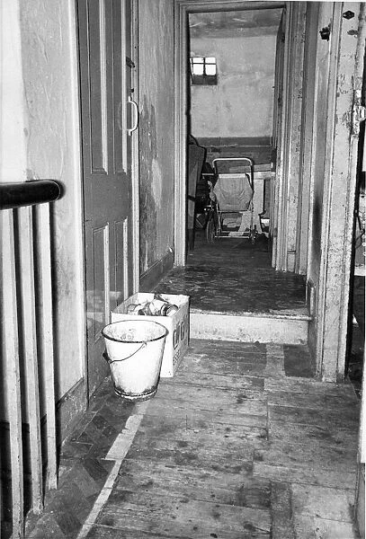 The Interior of slum housing in an area of Newcastle