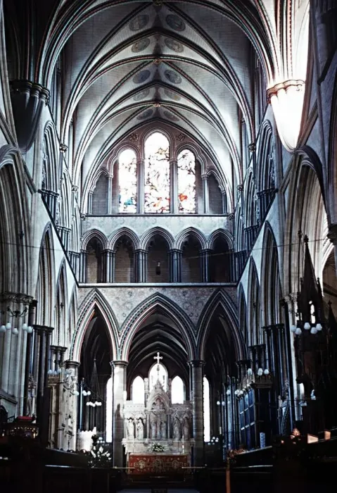Framed Print : Interior view of Salisbury Cathedral looking towards the High Altar - Wiltshire Framed Print : Interior view of Salisbury Cathedral looking towards the High Altar - Wiltshire