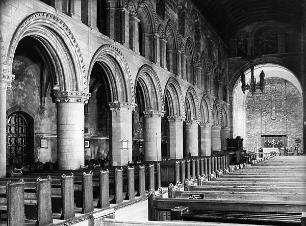 Interior view showing the new central crossing in Worksop Priory Church following
