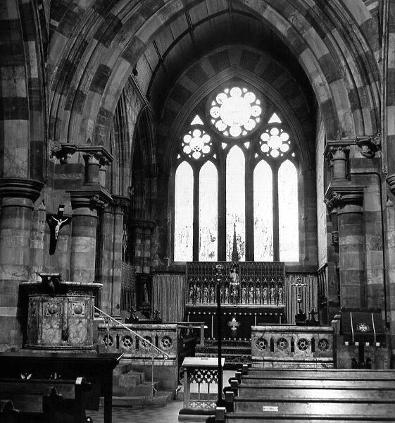 Interior view of St Margarets Church, Roath, Cardiff, Wales. Circa 1964