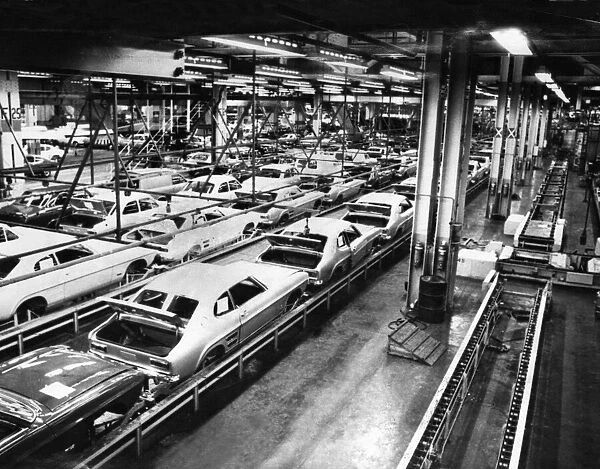 Interior view of the the Ford Motor plant in Halewood, Merseyside showing production