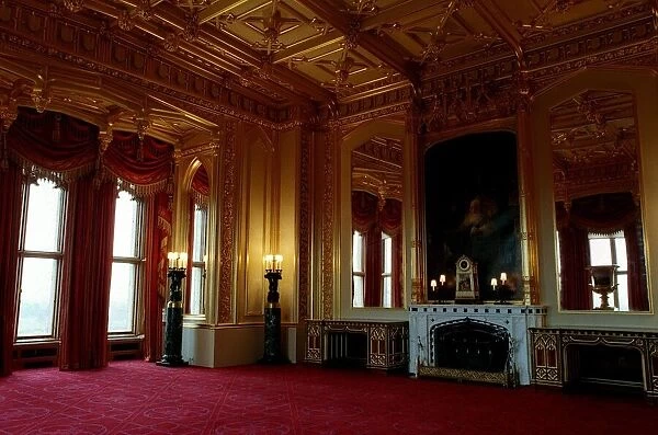 Interior view of Windsor Castle, restored after it was damaged by fire in 1992