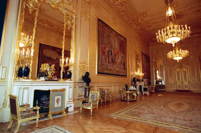 Framed Print : Interior view of Windsor Castle showing restoration after it was damaged by fire in 1992 Framed Print : Interior view of Windsor Castle showing restoration after it was damaged by fire in 1992