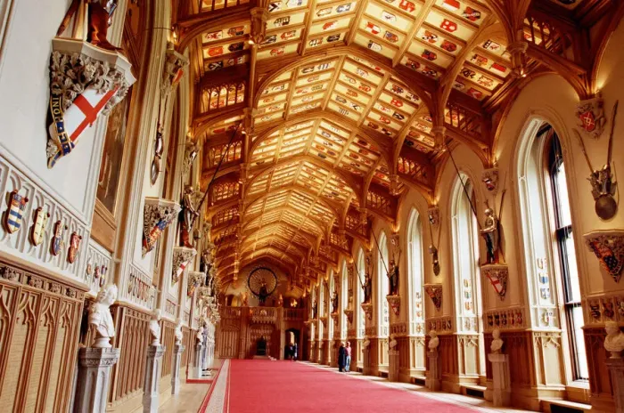 Framed Print : Interior view of Windsor Castle showing restoration after it was damaged by fire in 1992 Framed Print : Interior view of Windsor Castle showing restoration after it was damaged by fire in 1992