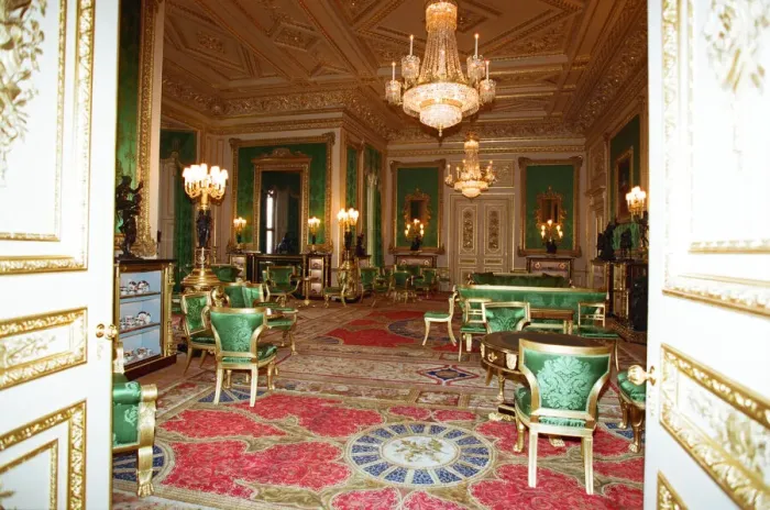 Framed Print : Interior view of Windsor Castle showing restoration after it was damaged by fire in 1992
