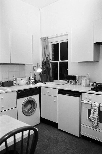 Interior views of accommodation in Clapham, London. Pictured, views of the kitchen