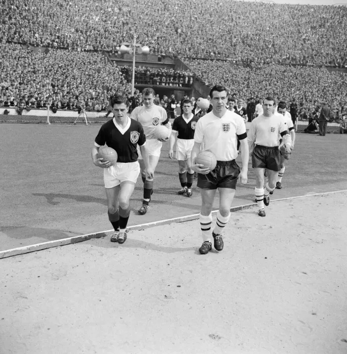 Framed Print : International Football England 9 v. Scotland 3. Johnny Haynes