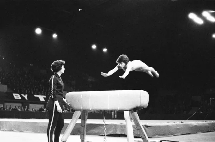 Framed Print : International Gymnastics at Wembley Arena, London, Saturday 2nd April 1966 Framed Print : International Gymnastics at Wembley Arena, London, Saturday 2nd April 1966
