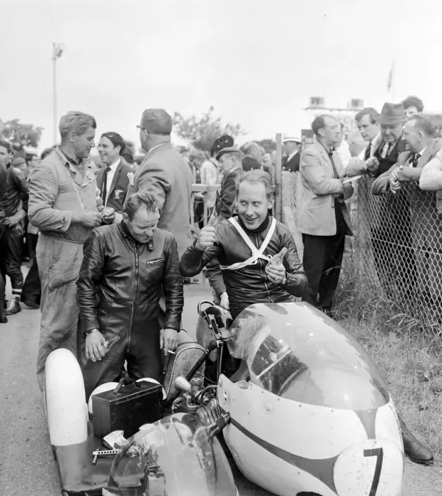 Framed Print : International Sidecar event. Winners M. Deubel and passenger E. Horner