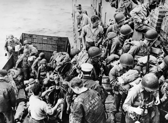 Framed Print : Invasion Embarkment. Climbing out of an LCVP (Landing Craft, Vehicle Personnel) U Framed Print : Invasion Embarkment. Climbing out of an LCVP (Landing Craft, Vehicle Personnel) U