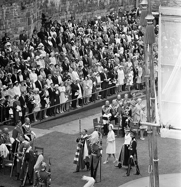 The Investiture of Prince Charles at Caernarfon Castle. Prince Charles pictured after