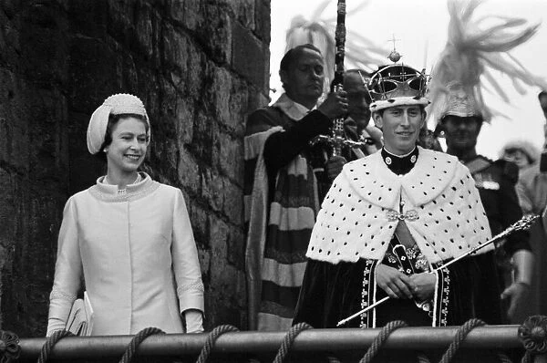 The Investiture of Prince Charles at Caernarfon Castle. Caernarfon, Wales