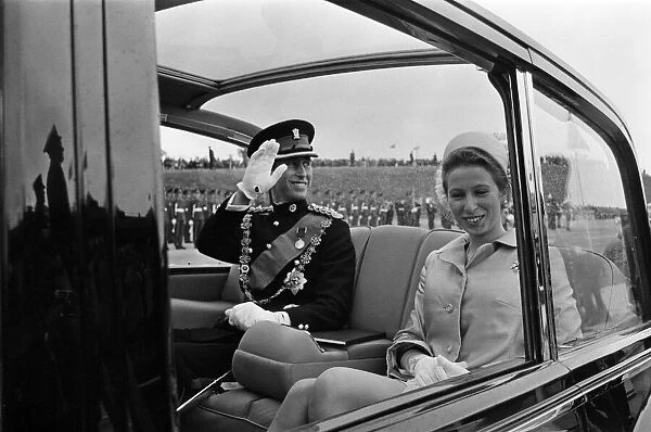 The Investiture of Prince Charles at Caernarfon Castle. Pictured on their way to