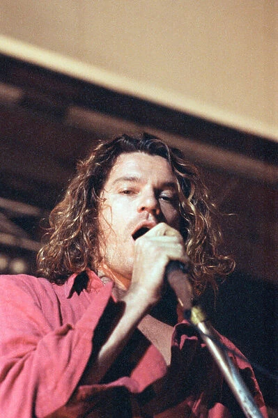 INXS performing at Cardiff University Students Union. Frontman Michael Hutchence