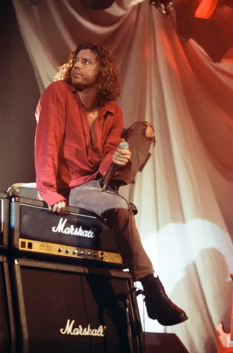 Framed Print : INXS performing at Cardiff University Students Union. Frontman Michael Hutchence Framed Print : INXS performing at Cardiff University Students Union. Frontman Michael Hutchence