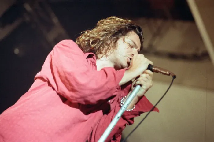 Framed Print : INXS performing at Cardiff University Students Union. Frontman Michael Hutchence Framed Print : INXS performing at Cardiff University Students Union. Frontman Michael Hutchence
