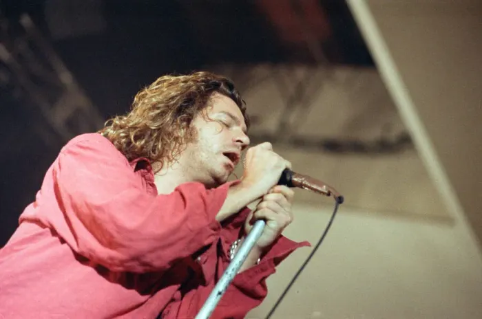 Framed Print : INXS performing at Cardiff University Students Union. Frontman Michael Hutchence Framed Print : INXS performing at Cardiff University Students Union. Frontman Michael Hutchence
