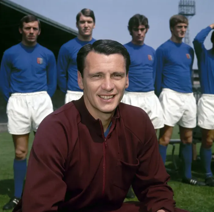 Framed Print : Ipswich Town football manager Bobby Robson at Portman Road with his team July 1969 Framed Print : Ipswich Town football manager Bobby Robson at Portman Road with his team July 1969