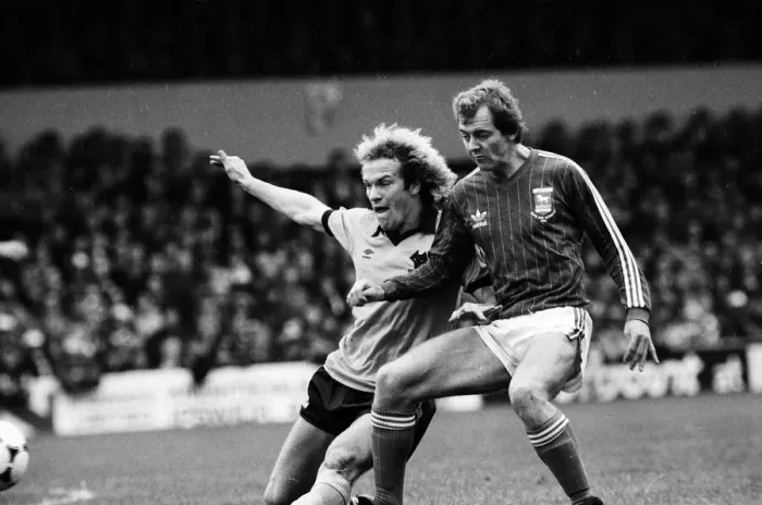 Framed Print : Ipswich Town v Wolverhampton Wanderers league match at Portman Road October 1981 Framed Print : Ipswich Town v Wolverhampton Wanderers league match at Portman Road October 1981