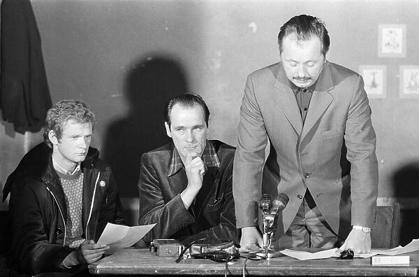 IRA Provisionals press conference. Left to right, Martin McGuinness