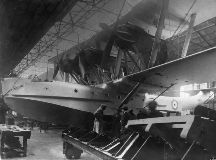 Framed Print : A Iris III flying boat seen here under construction at the Blackburn factory Framed Print : A Iris III flying boat seen here under construction at the Blackburn factory