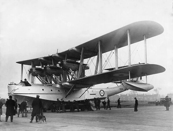 A Iris III flying boat seen here being handed over to 209 Squadron at the Blackburn