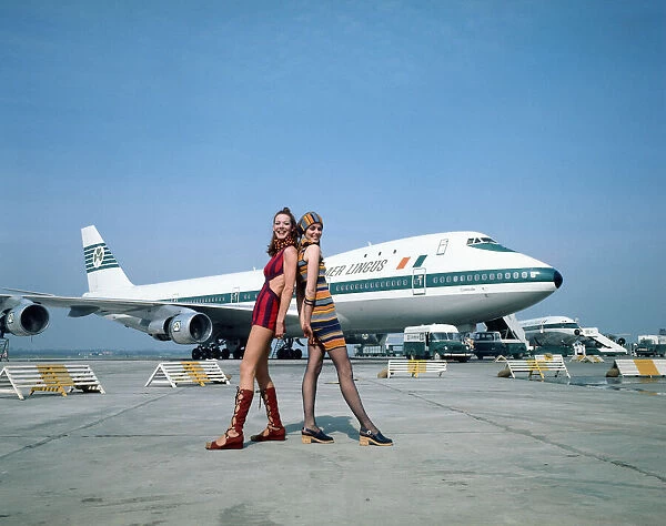 Irish fashion takes to the air for an Aer Lingus jumbo jet fashion show sponsored by ICI