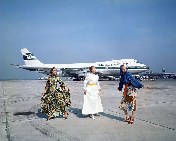 Irish fashion takes to the air for an Aer Lingus jumbo jet fashion show sponsored by ICI