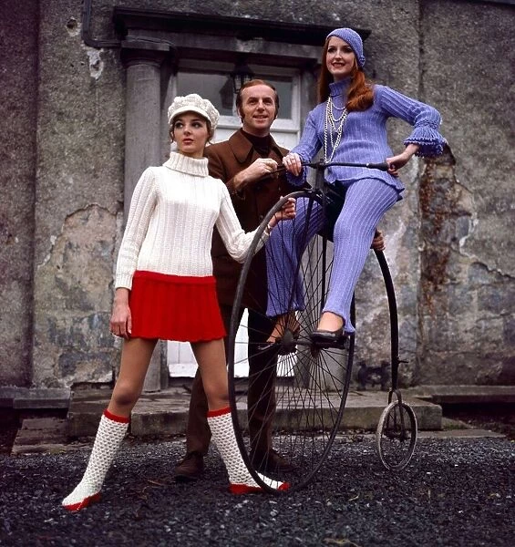 Irish Fashions- November 1969 Designer Cyril Cullen with models Mai Power (on right
