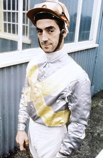 Irish jockey Johnny Roe in his silks. March 1970