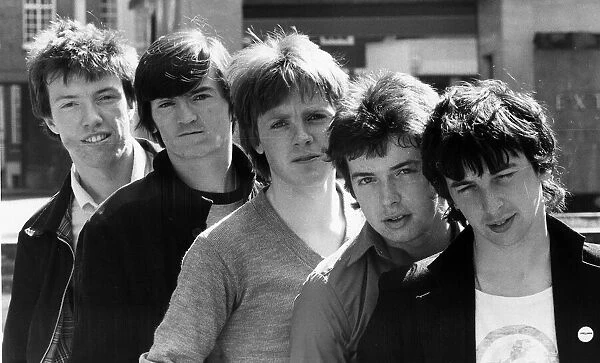 Irish punk pop group The Undertones line up in Derry 1980
