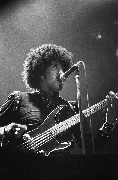 Irish rock group Thin Lizzy performing on stage on Sunday night at the Reading Festival