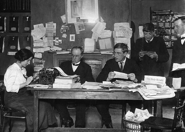 Irish trade Union leader and social activist James Larkin pictured in his office at