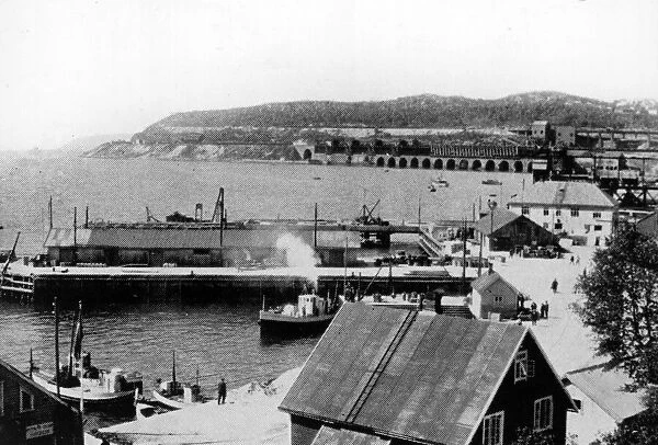 Iron ore port in Narvik, Norway. April 1940