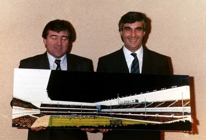 Framed Print : Irving Schollar Football former Chairman and with Terry Venables Former Manager of