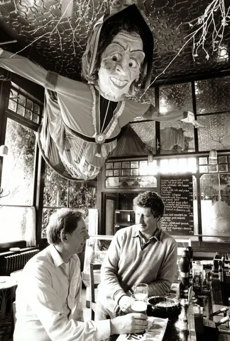 Framed Print : Island Queen Public House Pub - June 1987 men standing at the bar enjoying a pint Framed Print : Island Queen Public House Pub - June 1987 men standing at the bar enjoying a pint