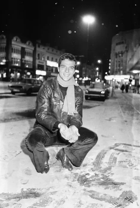 Framed Print : Israeli international footballer Avi Cohen experiences the cold climate of Liverpool City Framed Print : Israeli international footballer Avi Cohen experiences the cold climate of Liverpool City