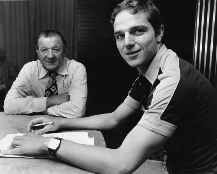 Framed Print : Israeli international footballer Avi Cohen signs his contract at Anfield Framed Print : Israeli international footballer Avi Cohen signs his contract at Anfield