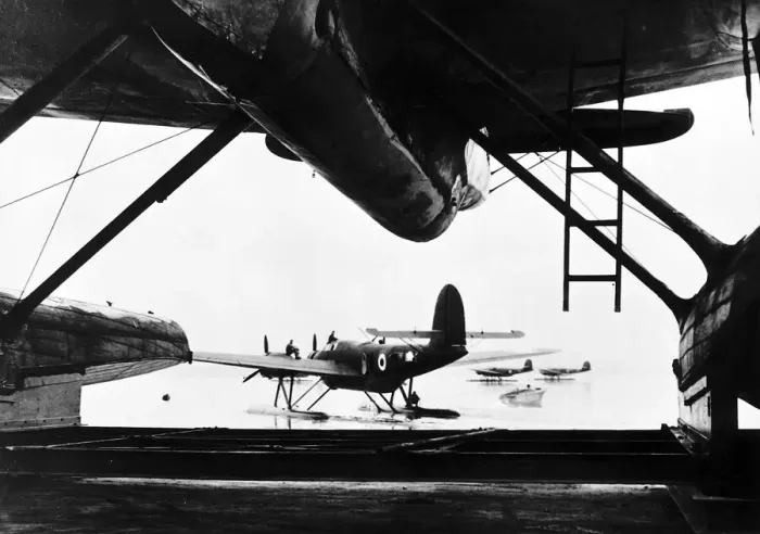Framed Print : Italian Air Force seaplanes prepare to take off on a patrol off the Italian coast Framed Print : Italian Air Force seaplanes prepare to take off on a patrol off the Italian coast