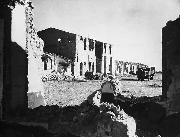 Italian barracks at Sidi Barrani after an attack by the British Navy
