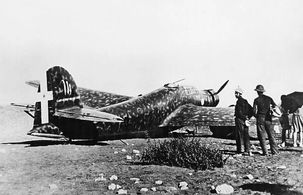 Italian bomber shot down at Beirut during Second World War. 16th December 1940
