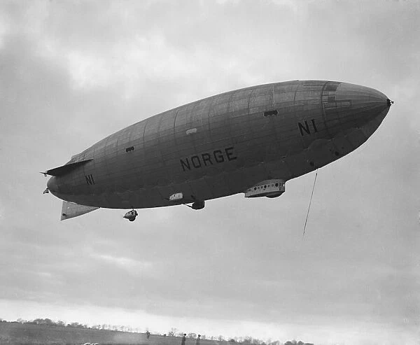 The Italian-built airship Norge, piloted by Colonel Umberto Nobile