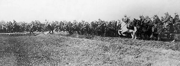 Italian cavalry seen here in action near to Trentino. 5th June 1917