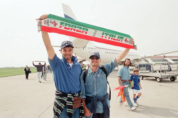 Italian Football Fans arrive at Liverpool Airport, 14th June 1996