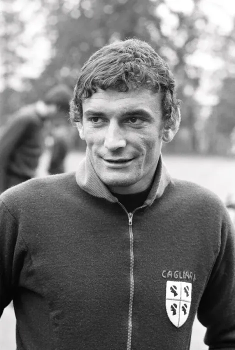 Framed Print : Italian striker Luigi Riva who plays for Sardinian club side Cagliari Framed Print : Italian striker Luigi Riva who plays for Sardinian club side Cagliari