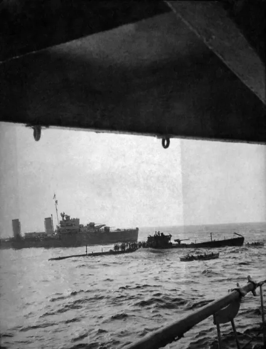 Framed Print : An Italian submarine after being brought to the surface to surrender Framed Print : An Italian submarine after being brought to the surface to surrender